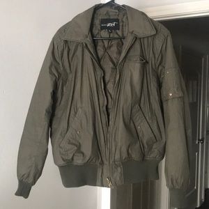Dark green bomber jacket!
